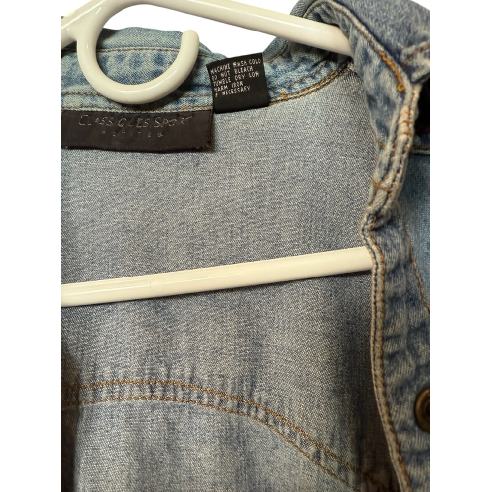 Western CLASSQUES SPORT Denim Shirt Medium Wash Blue Snaps MP - Picture 5 of 8
